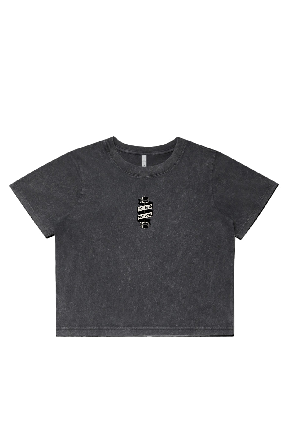 Womens Stone Wash Heavy Crop